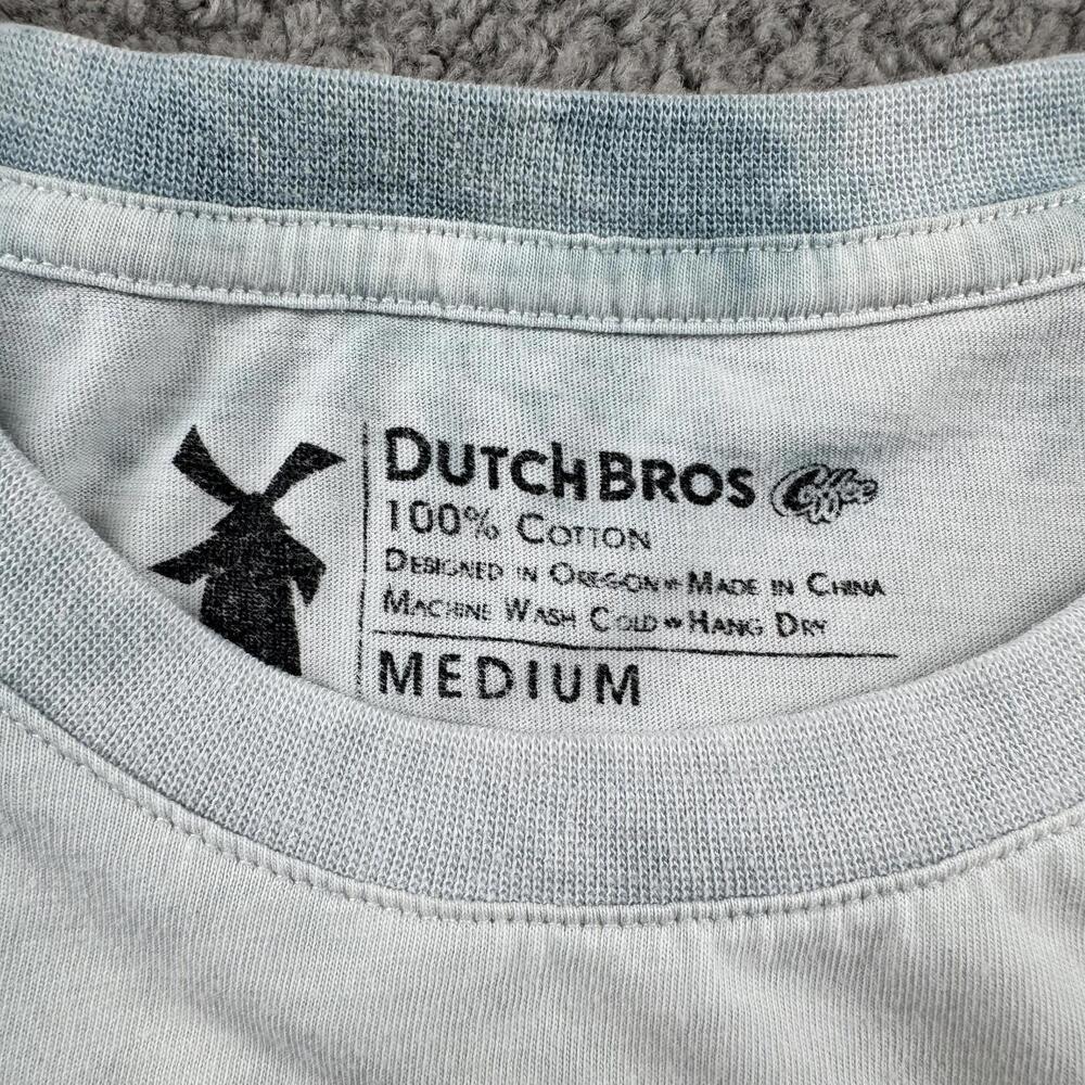 Dutch Bros Coffee Women's Tie-Dye T-Shirt with Red Logo Size Medium SEE PICS - Picture 5 of 11